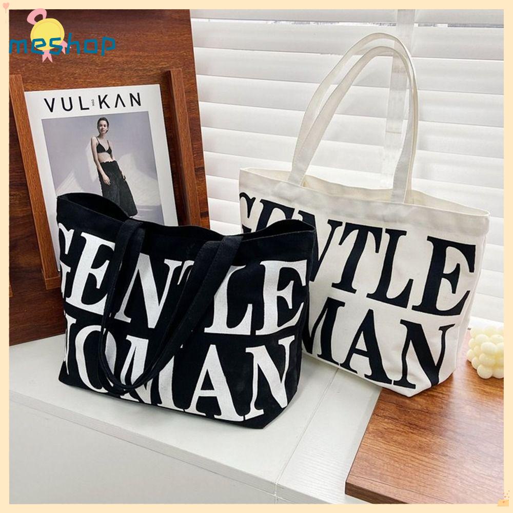 Túi Xách Đeo Vai Vải Bạt In Chữ Cá Tính Thời Trang Năng Động