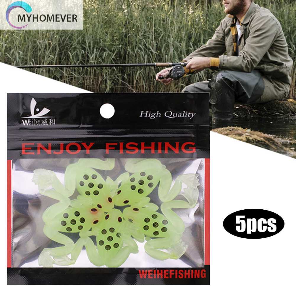 Set 5 Mồi Giả Mềm Câu Cá Hình Ếch Mắt Mèo 3D