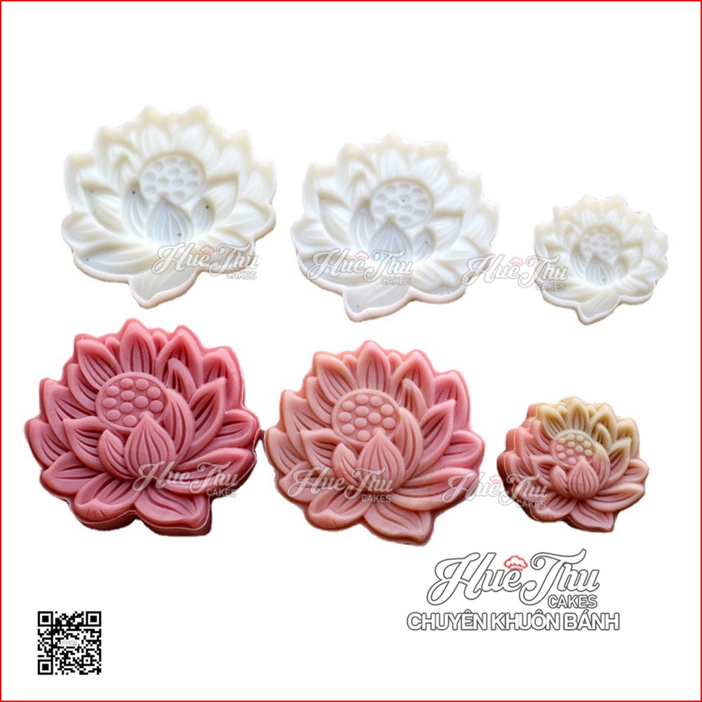 Khuôn lò xo Hoa Sen 50/125/150g - khuôn làm bánh trung thu, nhấn xôi hoa đậu