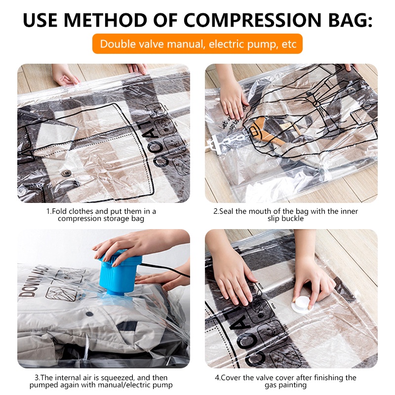 Túi Hút Chân Không Có Móc Treo DR.STORAGE - Túi Bọc Quần Áo Hút Chân Không Treo Tủ Đồ