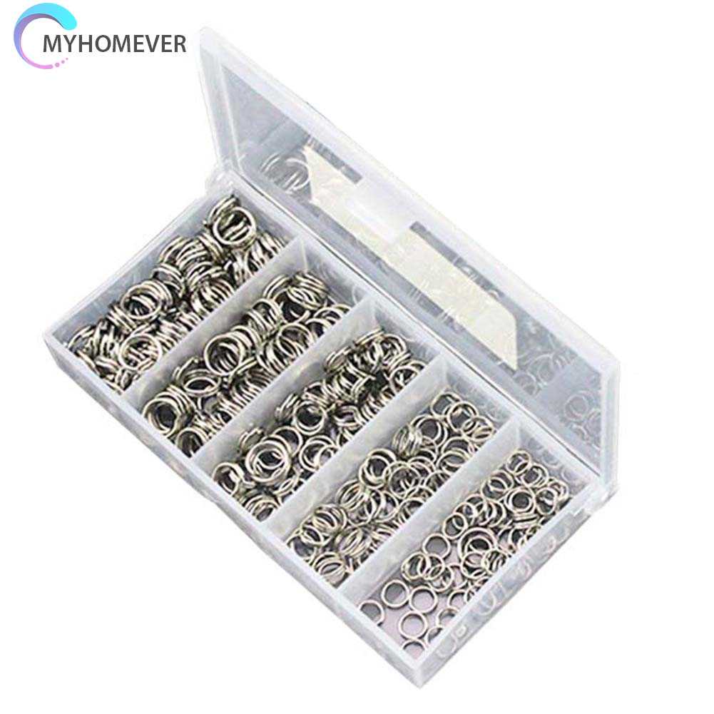 Set 250 Vòng Thép Carbon Cao Cấp 5 Kích Cỡ Gắn Mồi Câu Cá