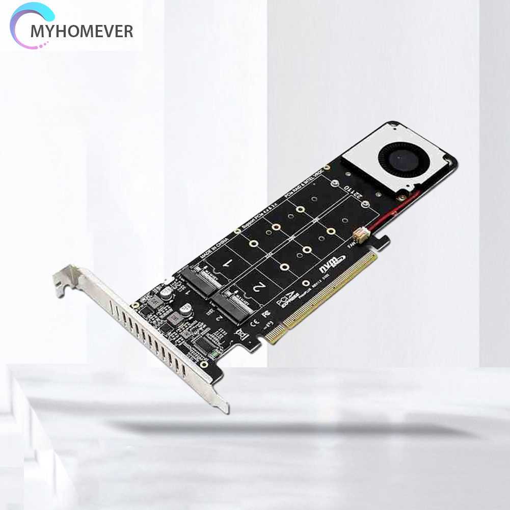 Card Chuyển Đổi 4Disk NVME Raid PCI-E4.0X16 Hai Mặt Cho 2230 / 2242 / 2260 / 2280mm