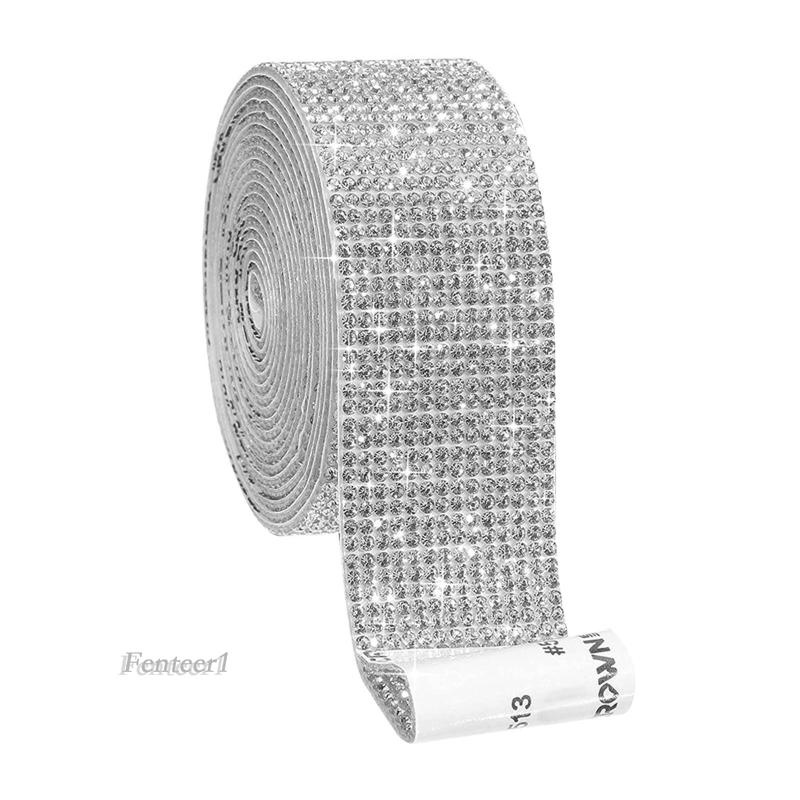 [Fenteer1] Cuộn Dây Ruy Băng Đính Kim Cương Giả Tự Dính 1.4cm