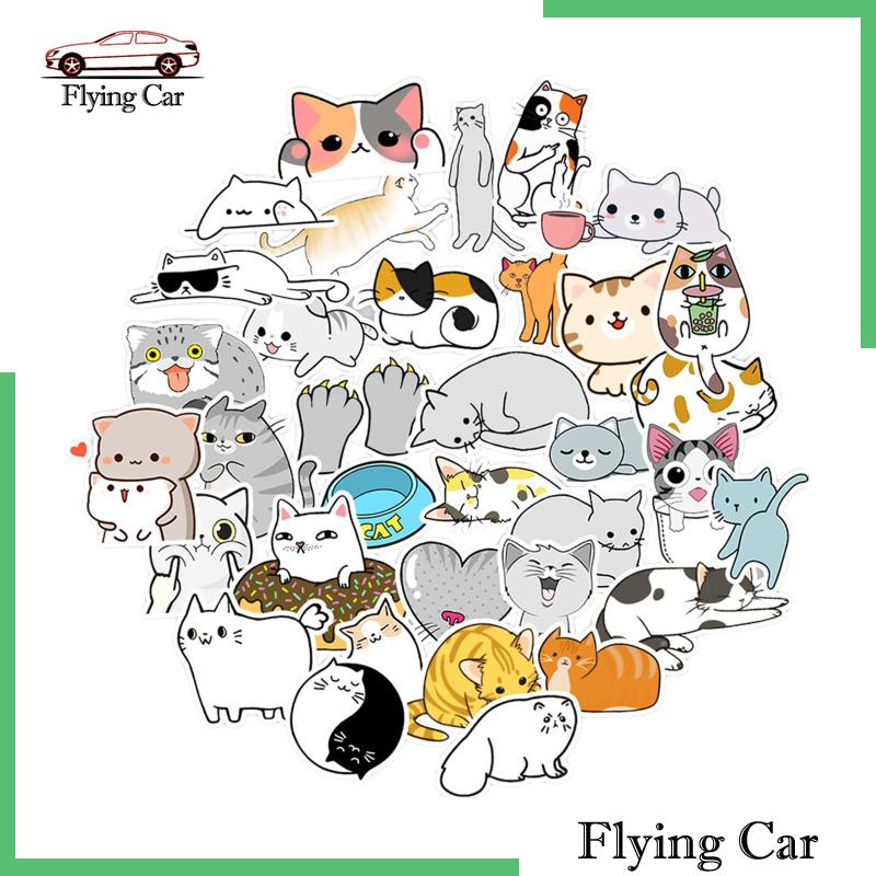 [Lzdjfmy2] 50 Miếng Dán Hình Mèo Vui Nhộn Dễ Thương Cho Thanh Thiếu Niên