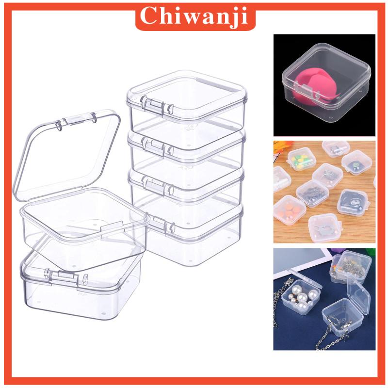 Set 6 Hộp Đựng Trang Sức Hình Vuông Mini Trong Suốt Có Nắp Đậy