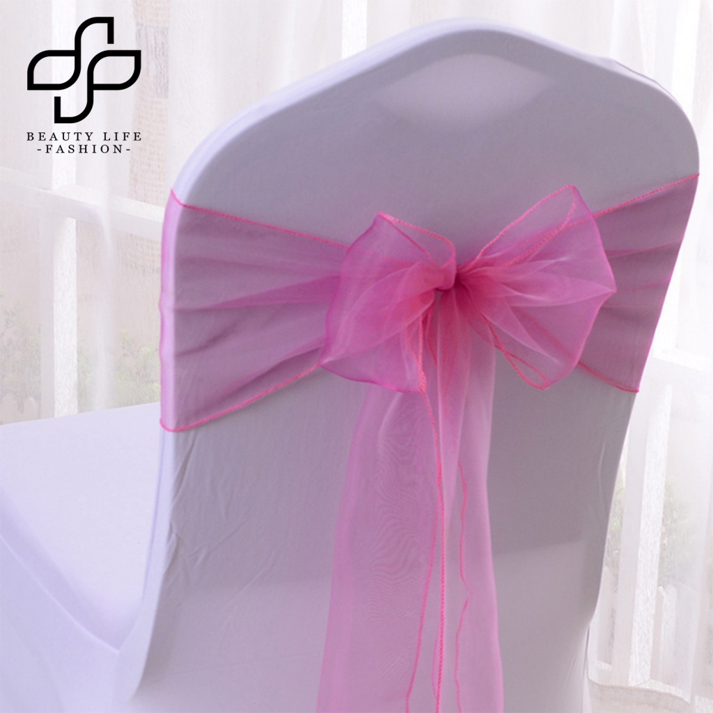 Bộ 5 Dây Lụa Buộc Lưng Ghế Ngồi Trang Trí Tiệc Cưới