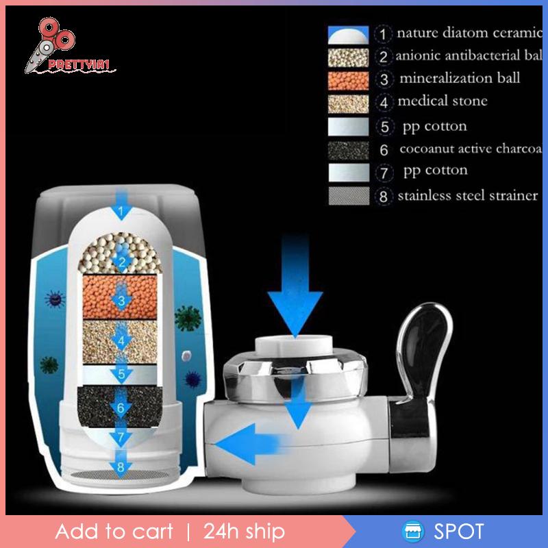 1 [Prettyia] Set 3 Đầu Lọc Gắn Vòi Nước Có Thể Giặt Được Màu Trắng Dành Cho Nhà Bếp