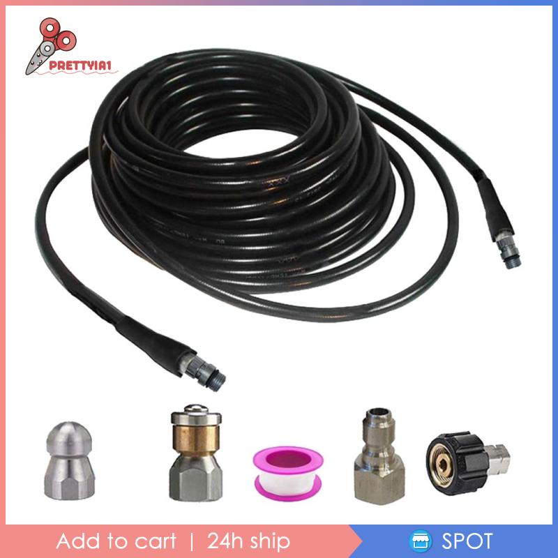 [Prettyia1] Bộ Dụng Cụ Làm Sạch Ống Nước Áp Suất Cao 10m