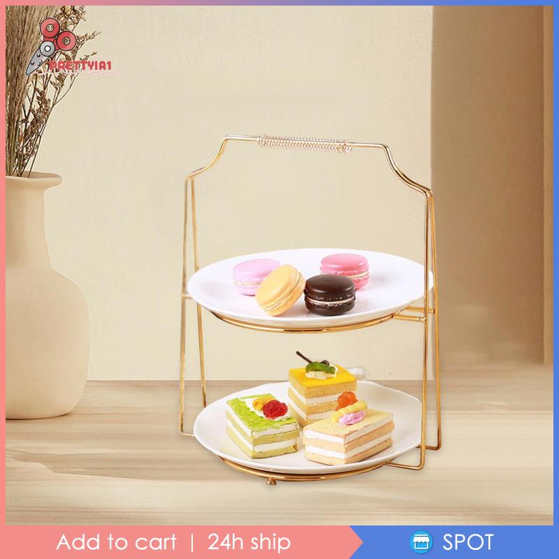 [Prettyia1] Giá Trưng Bày Bánh Tráng Miệng 2 Tầng Thanh Lịch Trang Trí Nhà Tắm Cho Bé