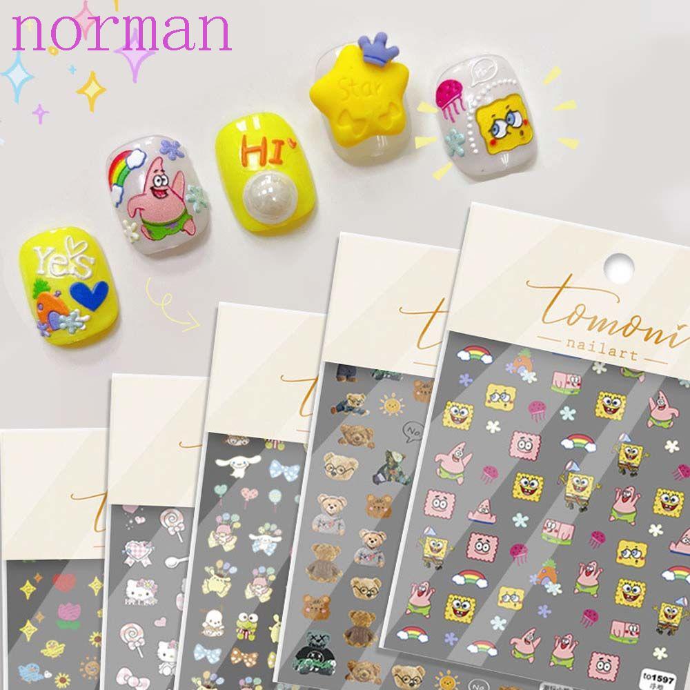 Miếng Dán Trang Trí Móng Tay Tự Dính Họa Tiết Thỏ Hoạt Hình Đáng Yêu