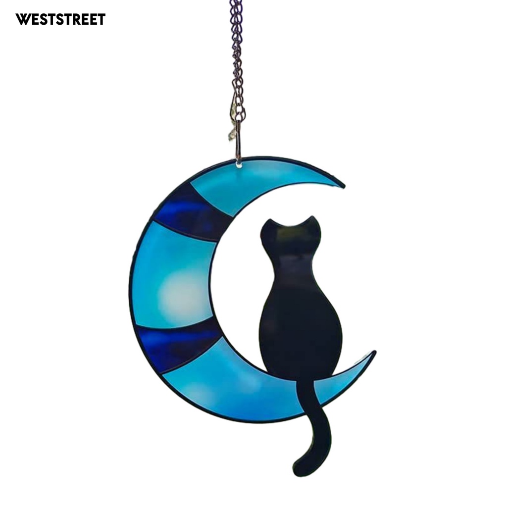 Mặt Dây Chuyền Treo Cửa Sổ Hình Mèo / Gấu Trúc / Mặt Trăng Bằng Thép Không