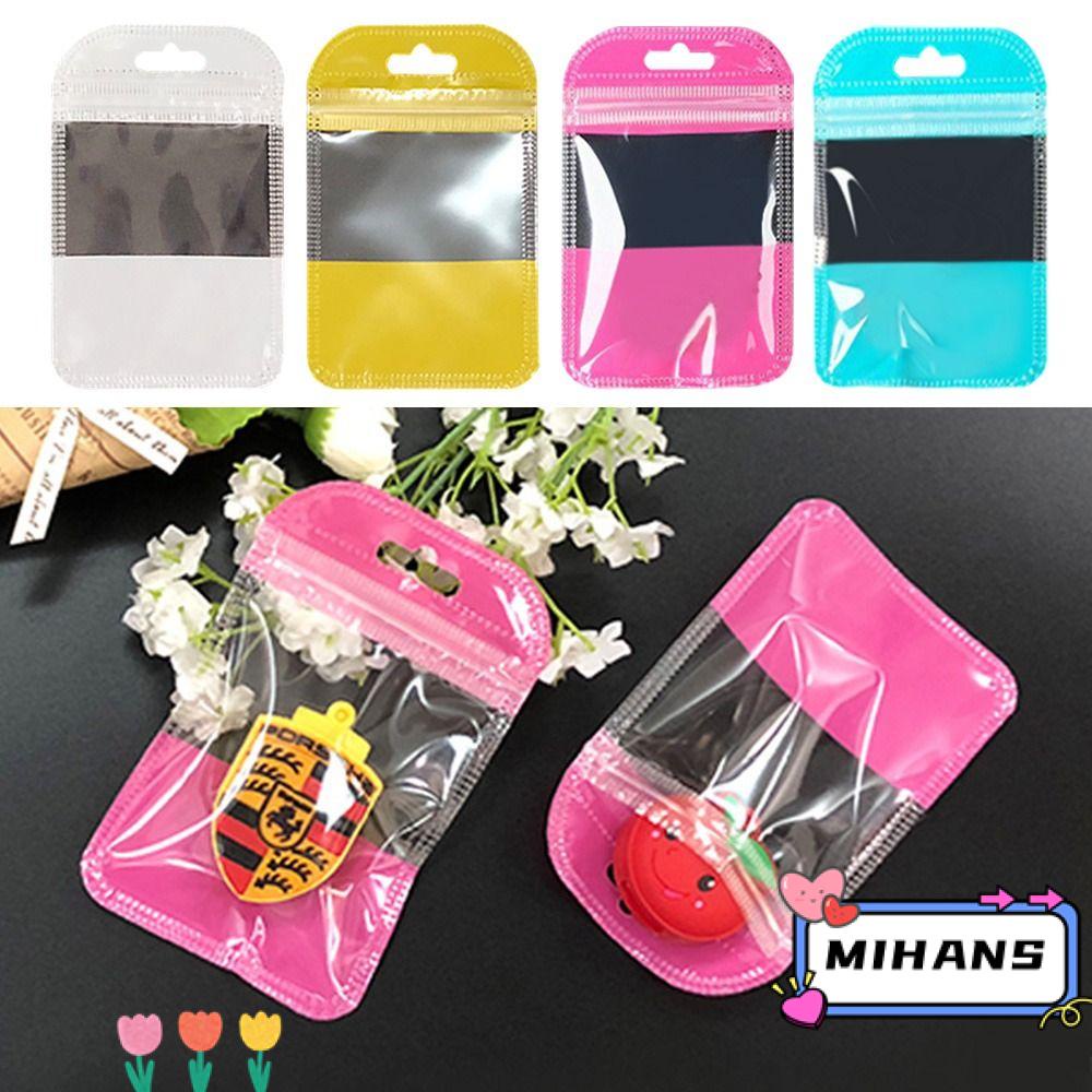 Set 100 Túi Zip Tự Dính Có Lỗ Treo Trưng Bày Trang Sức Có Thể Tái Sử Dụng