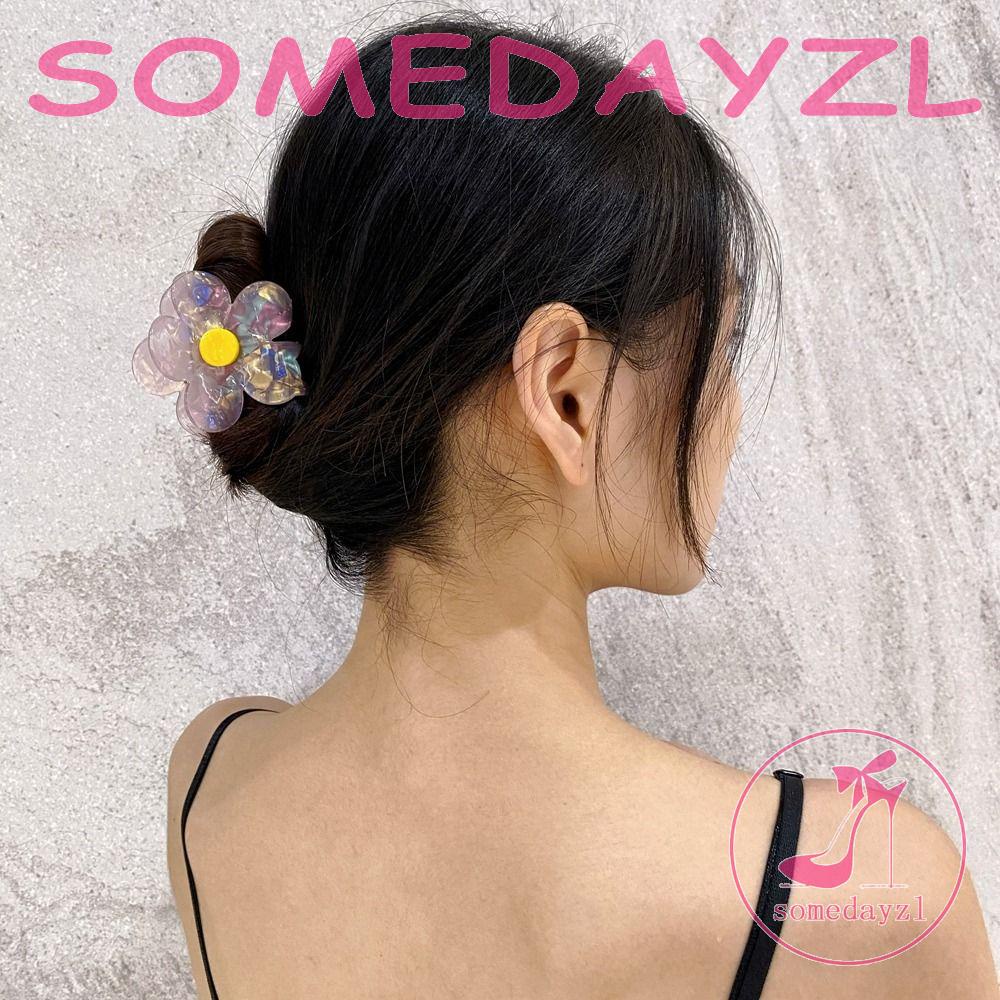 Kẹp Tóc Càng Cua Nhỏ Hình Học Đính Hoa Axit Acetic Ngọt Ngào Đơn Giản Kiểu Pháp Cho Nữ SOMEDAYZL