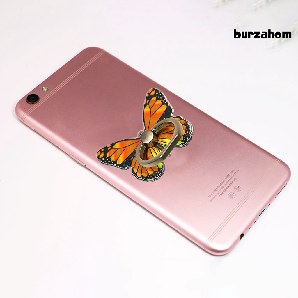 Vòng Nhẫn Đỡ Điện Thoại Bằng Kim Loại Hình Bướm Nhiều Màu Xoay 360 Độ