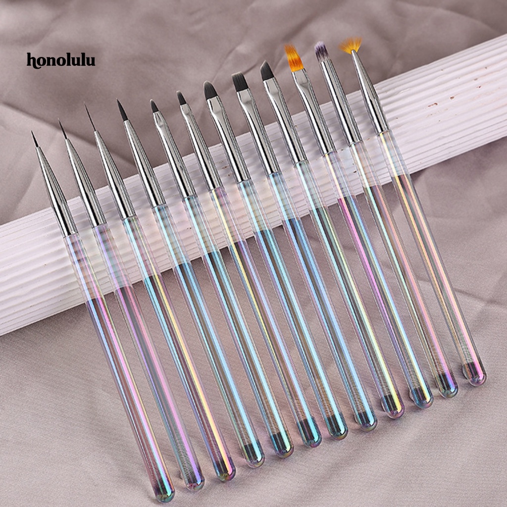 Set 12 Cọ Vẽ Trang Trí Móng Tay Chống Trượt Tiện Dụng