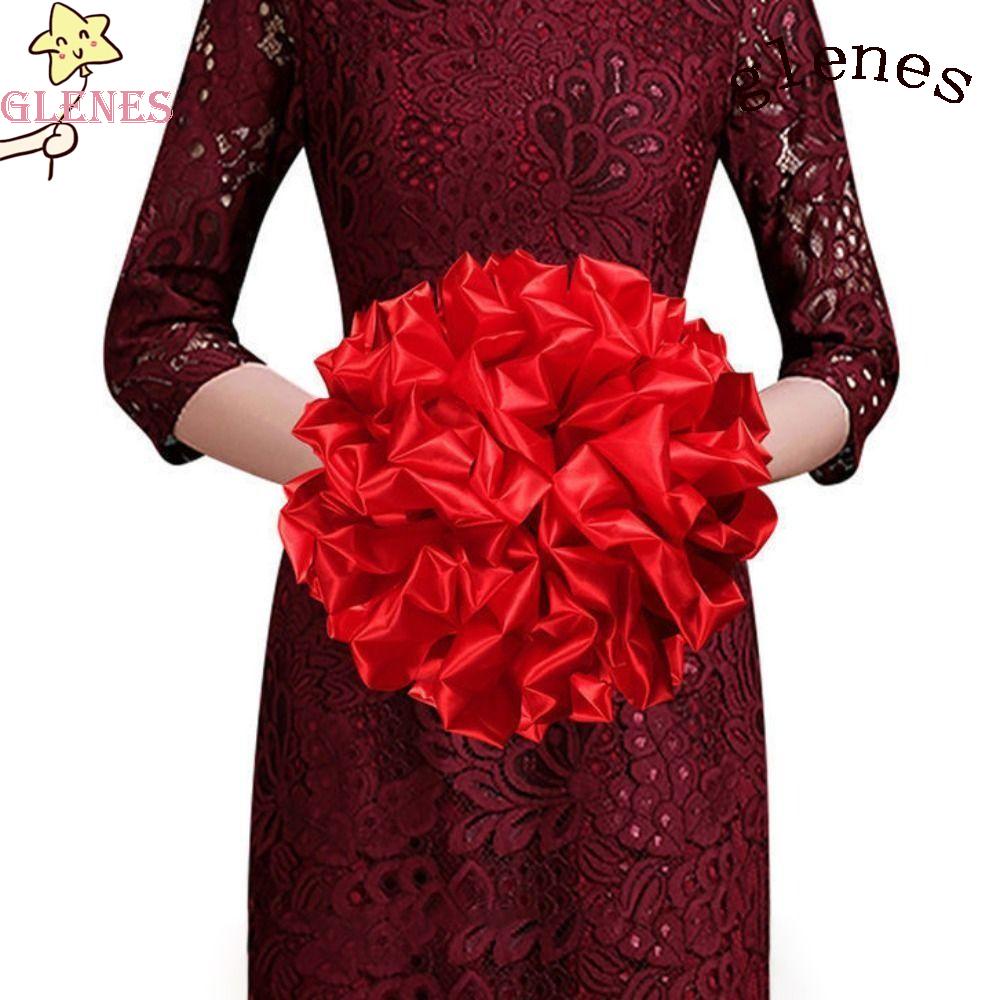 Glenes Dây Ruy Băng Cầm Tay Màu Đỏ Trang Trí Đám Cưới