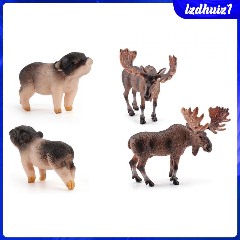 Set 10 Mô Hình Động Vật Hoang Dã Trang Trí Nội Thất