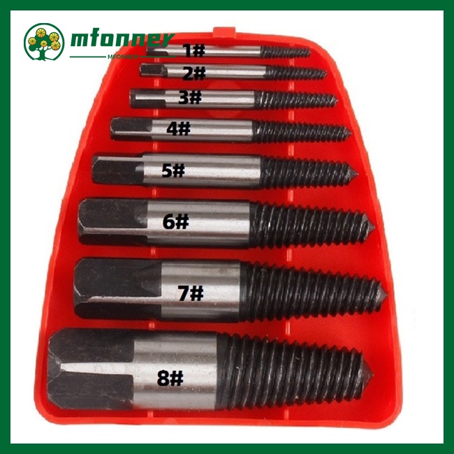 Set 8 Mũi Khoan Tháo Gỡ Ốc Vít Hư Hỏng Bằng Thép Carbon Độ Cứng Cao