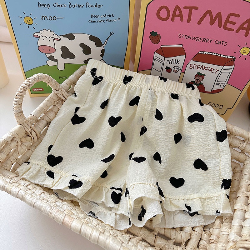 Hàng Có Sẵn Quần Short Siêu Nhẹ Phối Ren Phong Cách Nhật Bản Mới Mùa Hè Hàn Quốc Cho Bé Gái