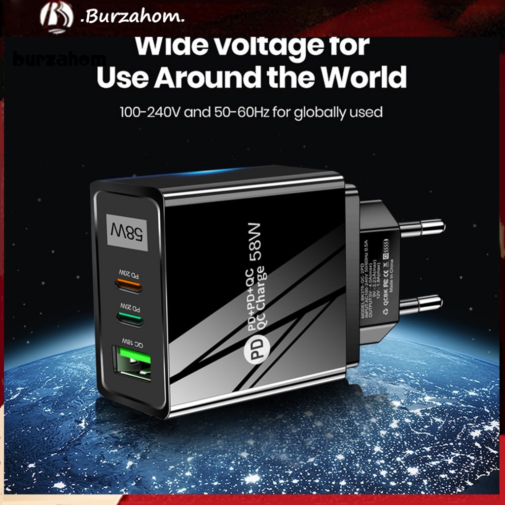 Ổ Cắm Sạc Nhanh Với 3 Cổng USB / Type-C Tiện Dụng