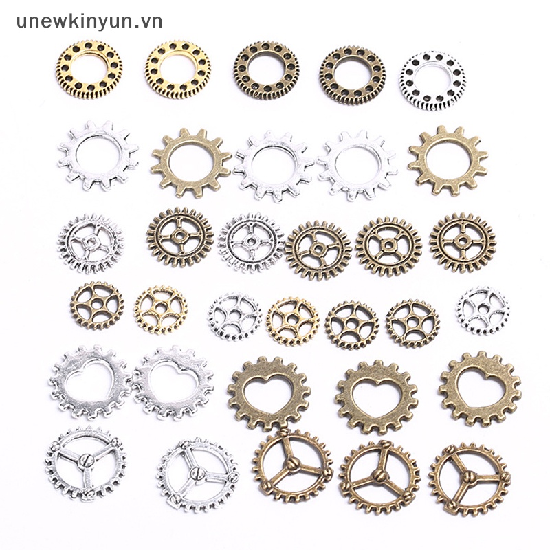 Set 100 Mặt Dây Chuyền Hình Bánh Răng Mini Phong Cách Steampunk