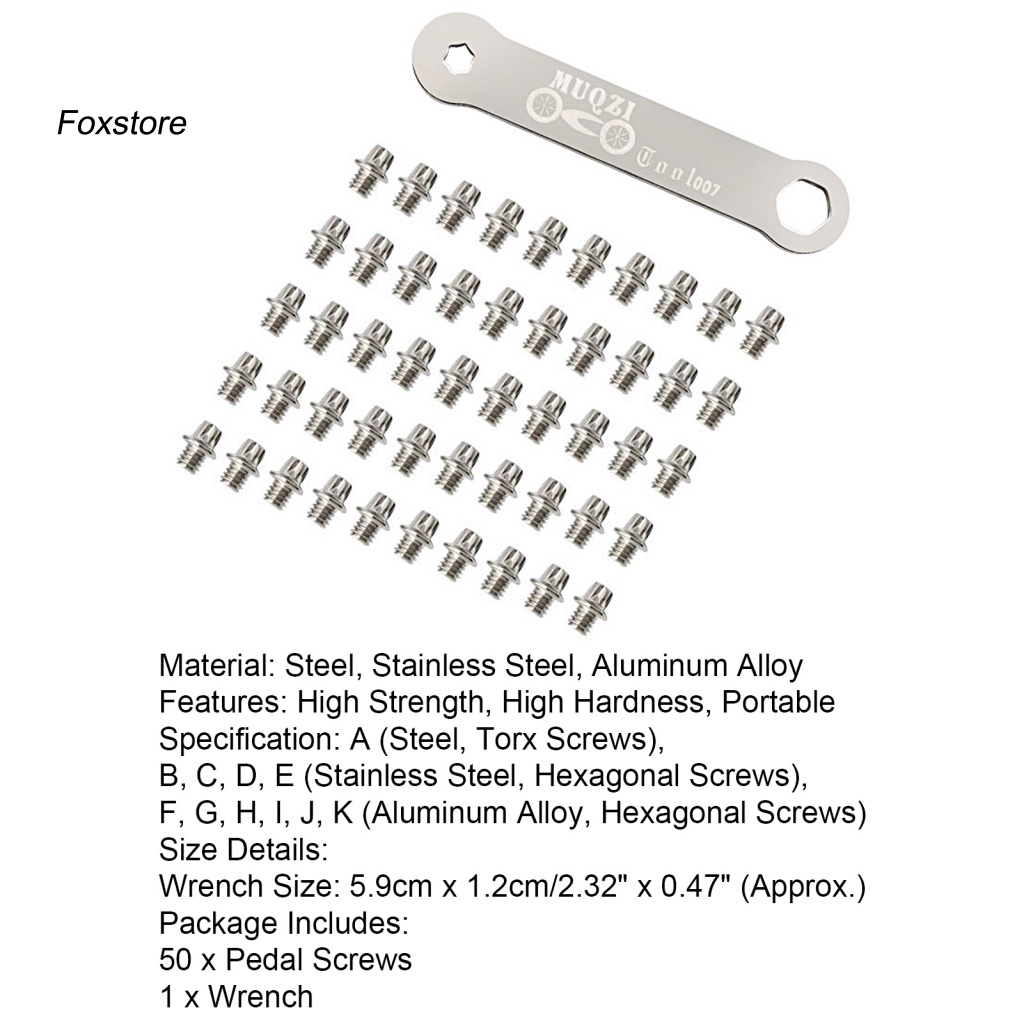 Bộ 50 Ốc Vít Gắn Pê Đan Xe Đạp Siêu Nhẹ Chống Trượt Tiện Dụng