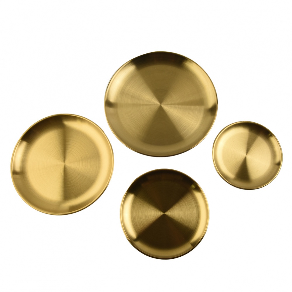 1 Đĩa Đựng Bánh / Cà Phê Bằng Thép Không Gỉ Dày Dặn Chất Lượng Cao