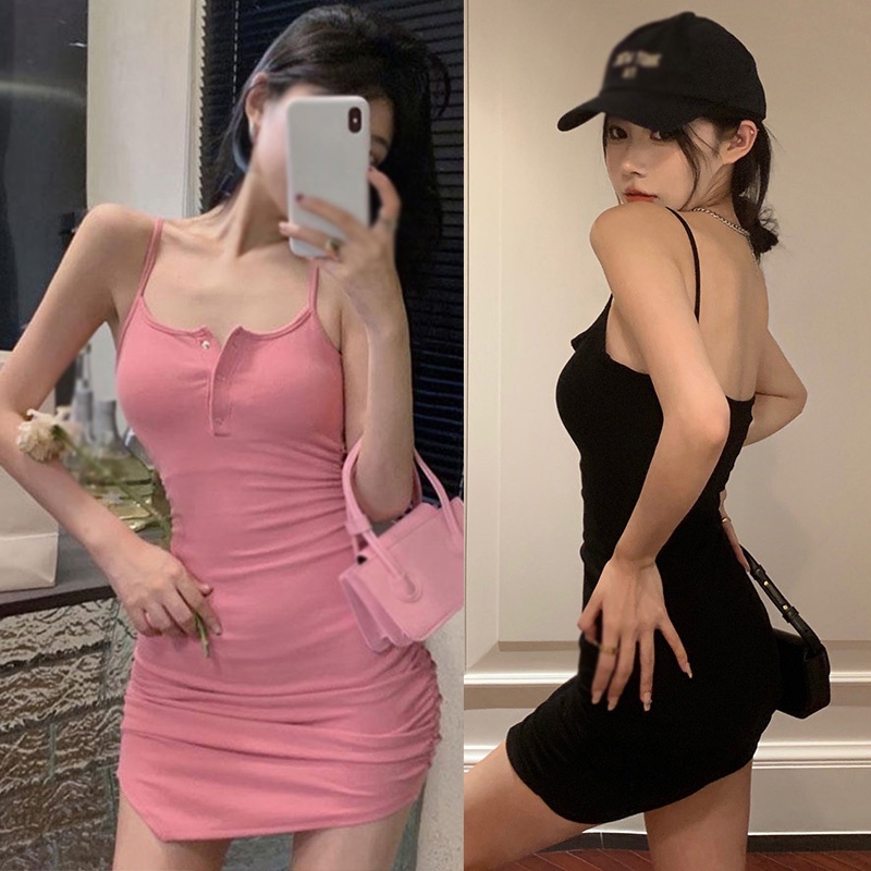 Đầm Hai Dây Màu Sắc Thời Trang Mùa Hè Cho Nữ