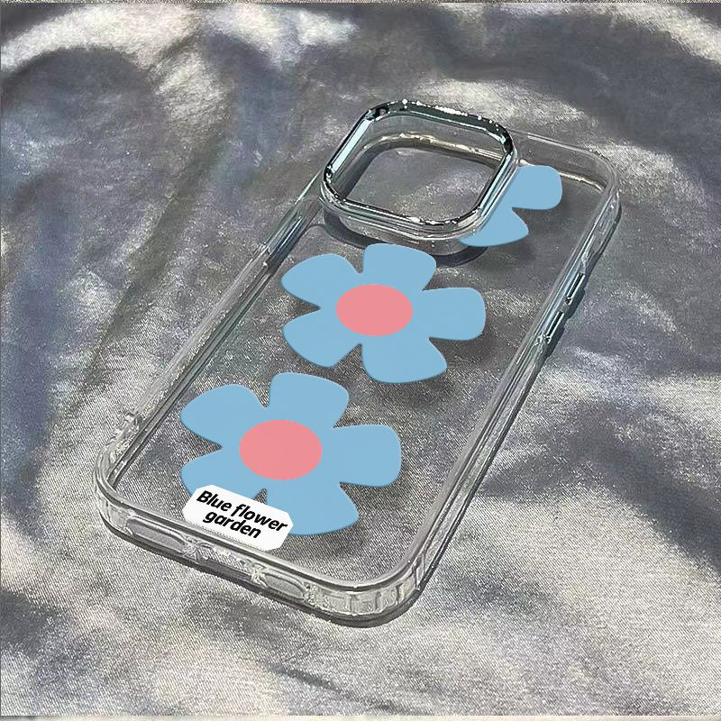 ✅Ốp Điện Thoại Mềm Chống Sốc Họa Tiết Hoa Màu Xanh Dương Cho Iphone 7 11I 12 14pro8max 13 P8MM