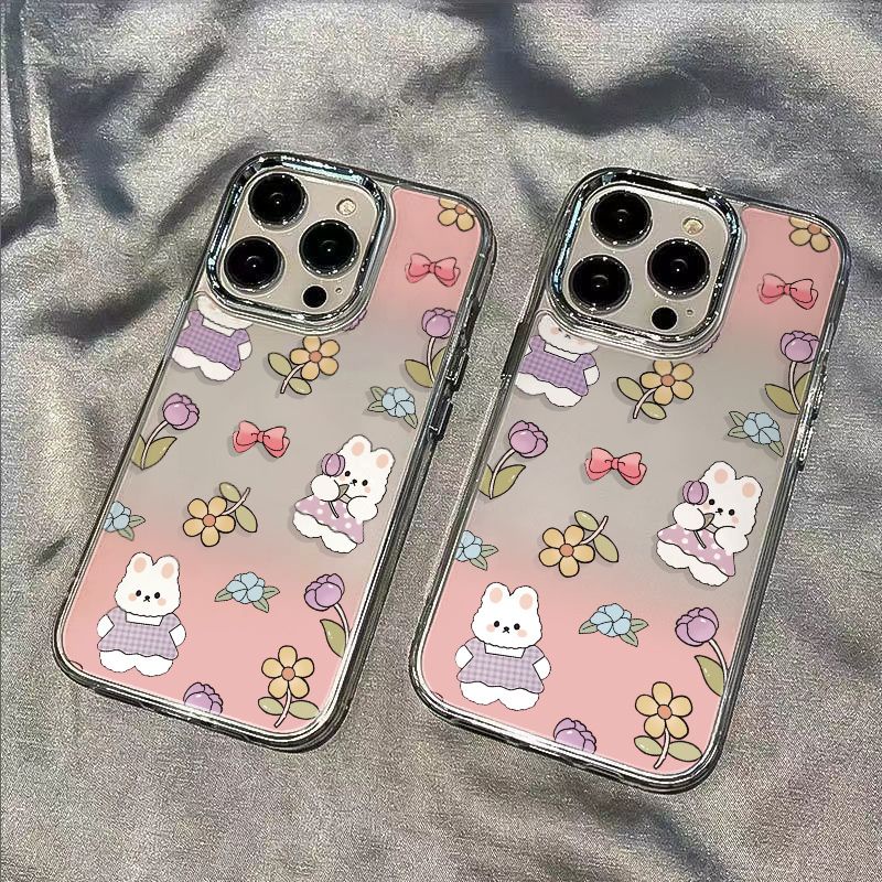 ✅Ốp Điện Thoại Dẻo Hình Thỏ / Bông Hoa Đơn Giản Chống Sốc Cho iPhone127 13 14proplus 8In 11max GK5X