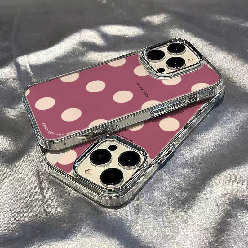 ✅Ốp Điện Thoại Mềm Chống Sốc Họa Tiết Chấm Bi Cho iPhone1214pro8 11plus 7max 13 2LCL
