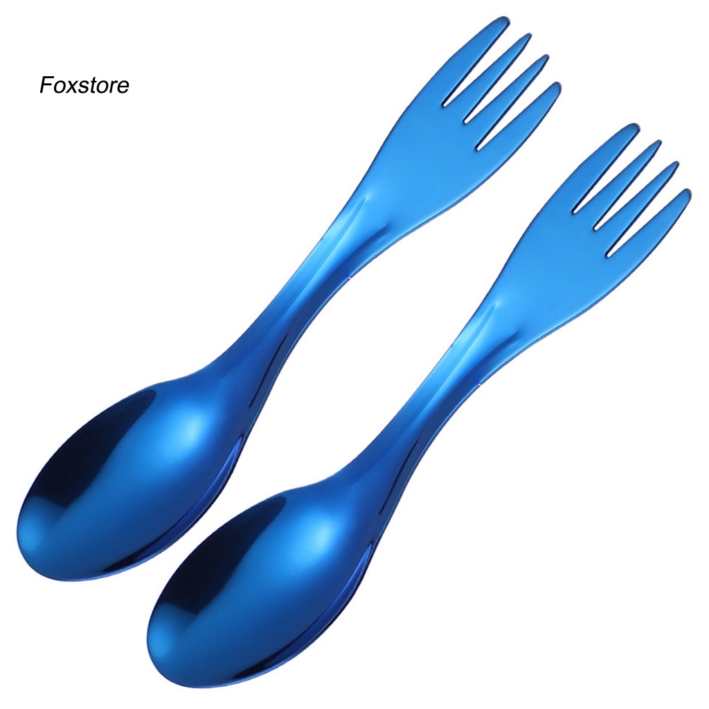 Set 2 Muỗng Ăn Đa Năng Nhỏ Gọn Bền Bỉ Cho Hoạt Động Ngoài Trời Sturdy