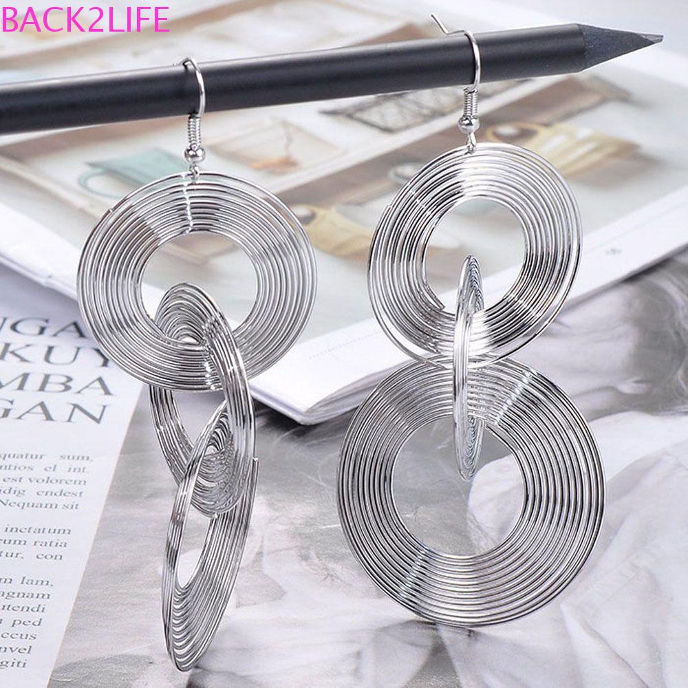 Bông Tai Dạng Tua Rua Dài 3 Vòng Lớn Phong Cách Punk Châu Âu Dự Tiệc Back2Li