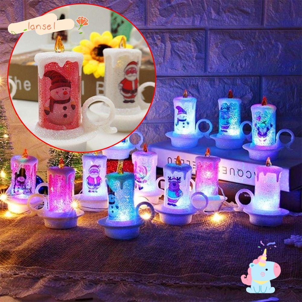 Set 1 / 12 Đèn LED Hình Nến / Ông Già Noel / Người Tuyết / Nai Sừng Tấm