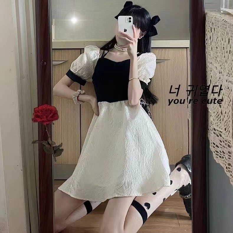 Đầm Ngắn Tay Cao Cấp Phong Cách Thời Trang Hàn Quốc Mùa Hè 2023 Mới 2023