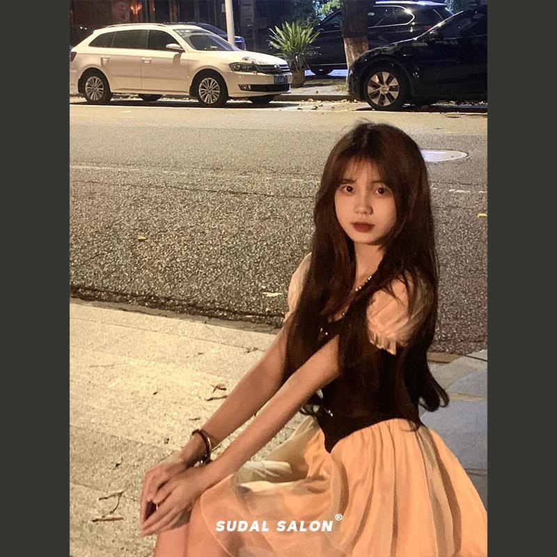 Đầm Công Chúa Dáng Ôm Eo Hẹp Eo Cao Tay Phồng Kiểu Pháp Thời Trang Mùa Hè Mới