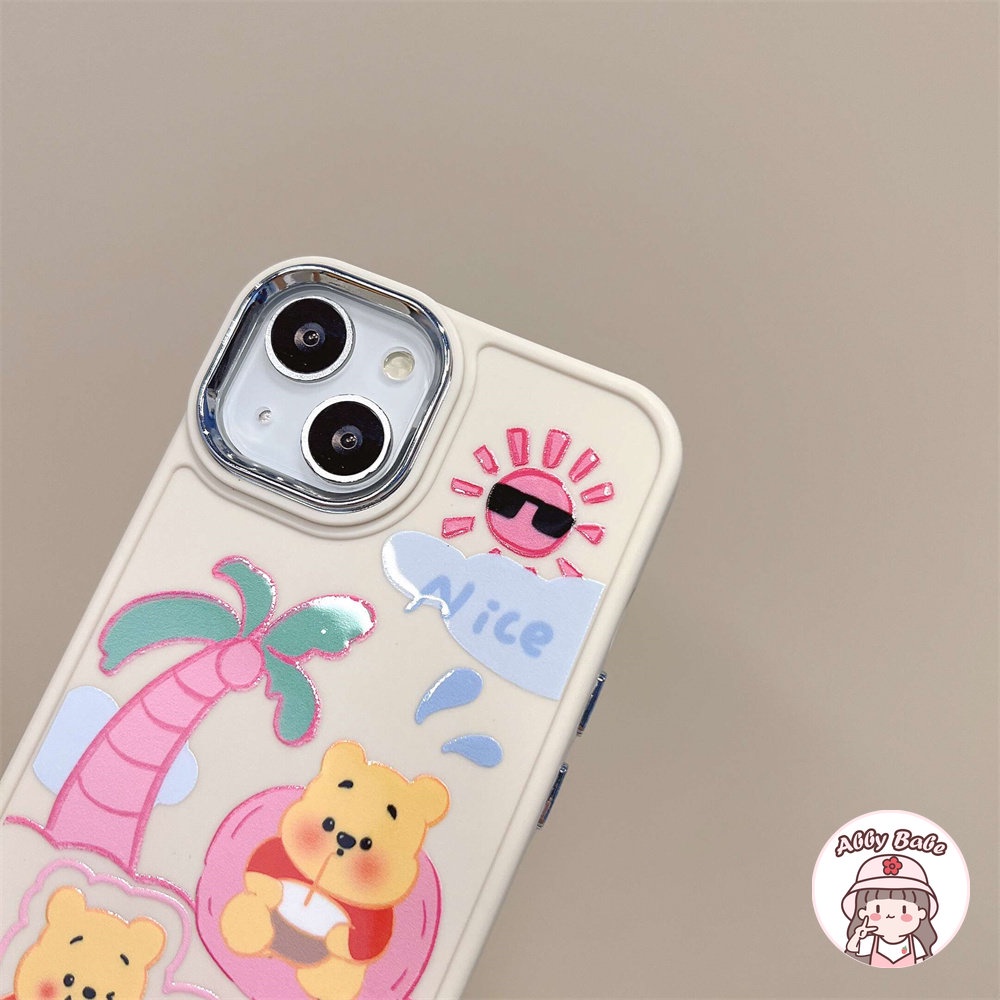 Ốp Điện Thoại TPU Dẻo Họa Tiết Hoạt Hình Gấu Pooh / Cây Dừa Chống Bụi Bẩn Cho IPhone 14 Pro Max 11 12 Pro Max
