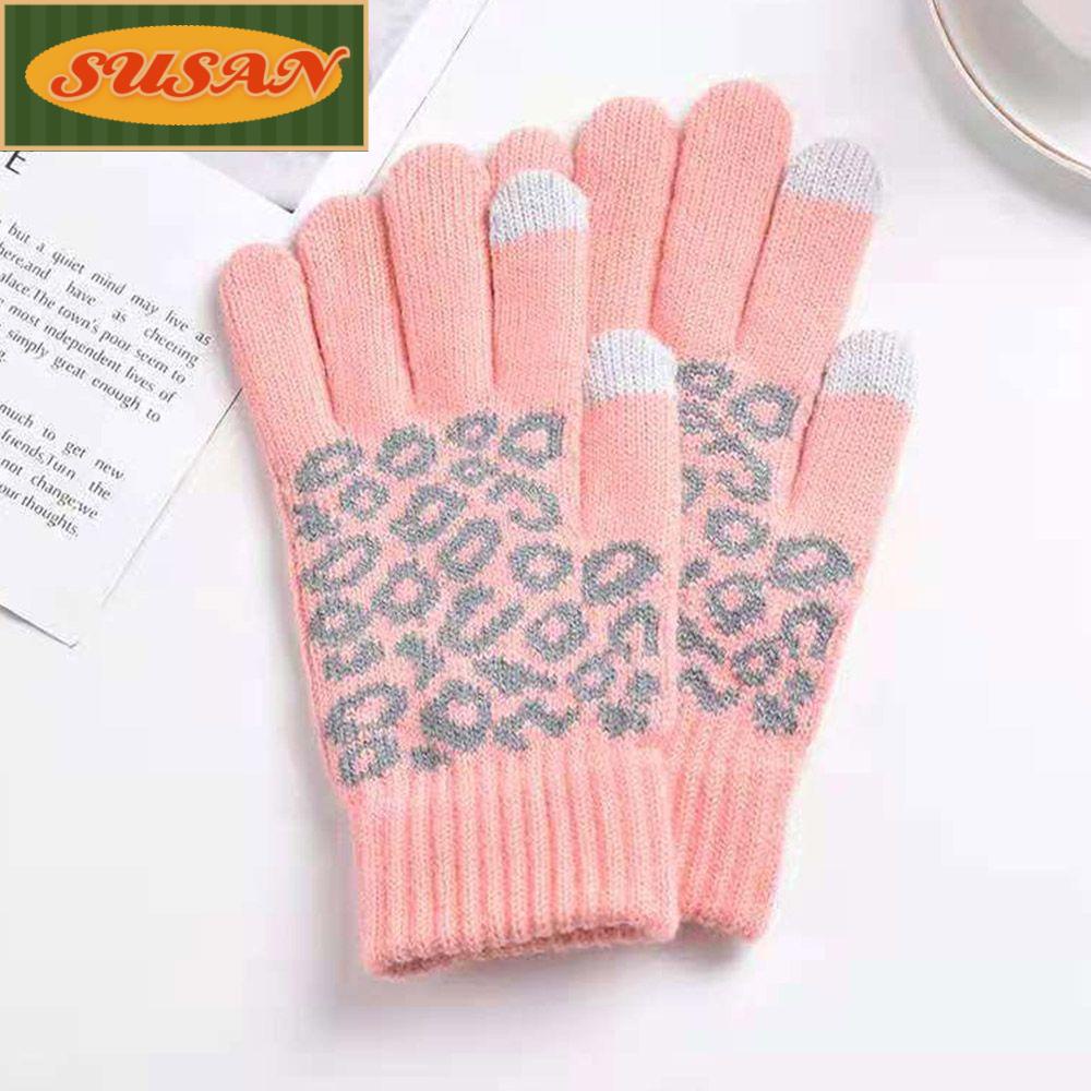 Găng Tay Dệt Kim Lót Nhung Mềm Mại Giữ Ấm Cánh Tay