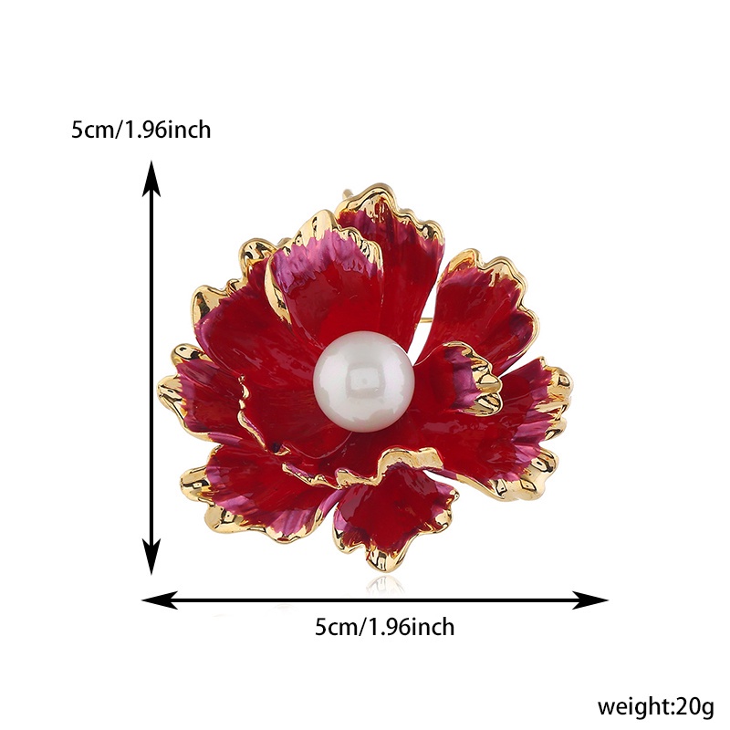 Ghim Cài Áo Hình Hoa Mẫu Đơn Đính Ngọc Trai Thời Trang Cho Nữ