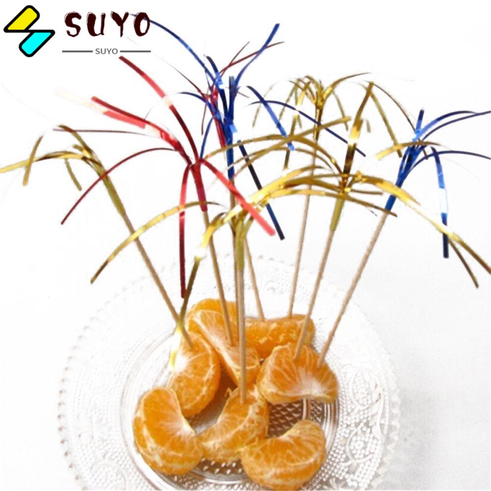 Bộ 40 Que Cắm Trang Trí Thức Uống Hình Trái Cây Lấp Lánh Thời Trang