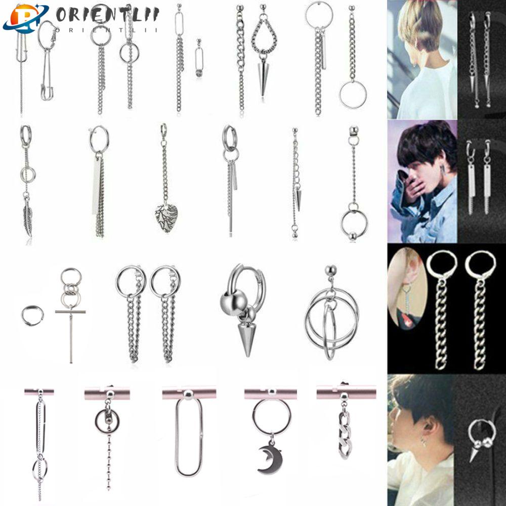 Khuyên Tai Kim Loại Thả Lủng Lẳng Hình Học Cho Nam / Nữ