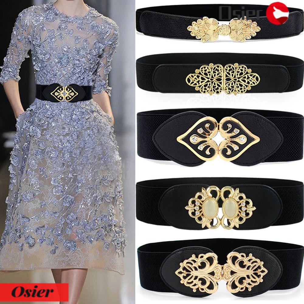 OSIER1 Thắt Lưng Bản Rộng Co Giãn Có Khóa Cài Thanh Lịch Cho Nữ