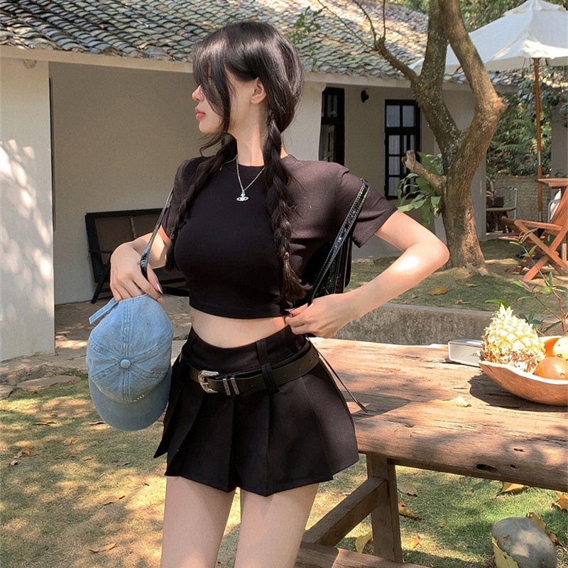 Chân Váy Ngắn Xếp Li Lưng Cao Gợi Cảm Hợp Thời Trang Cho Nữ