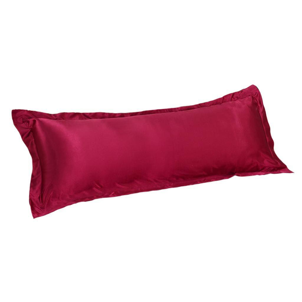 Vỏ Gối Vải Lụa Màu Đỏ Trơn Sang Trọng 48x120cm