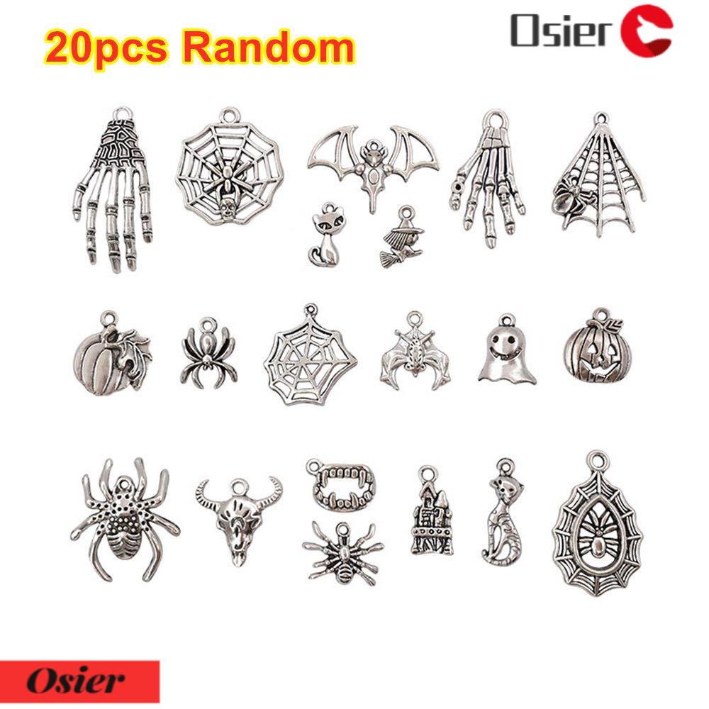 Set 1 20 Khuyên Tai Kim Loại Họa Tiết Bộ Xương / Quả Bí Ngô / Bộ Xương Phong Cách