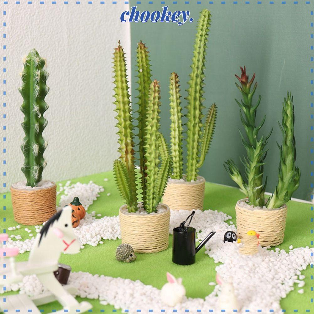 CHOOKEY Mô Hình Cây Xương Rồng Mini Trang Trí Sân Vườn