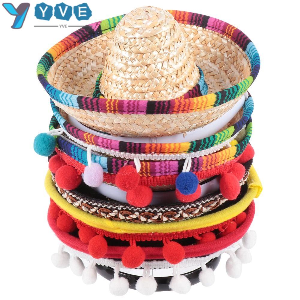 YVE Mũ Sombrero Mini Kiểu Mexico Dùng Làm Đạo Cụ Chụp Ảnh