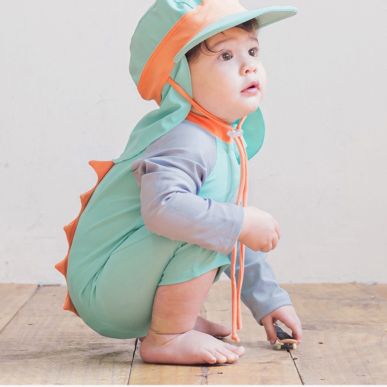 Trẻ em ufp áo tắm dài tay bé trai one-piece girls sun surfing suit baby toddler swimset