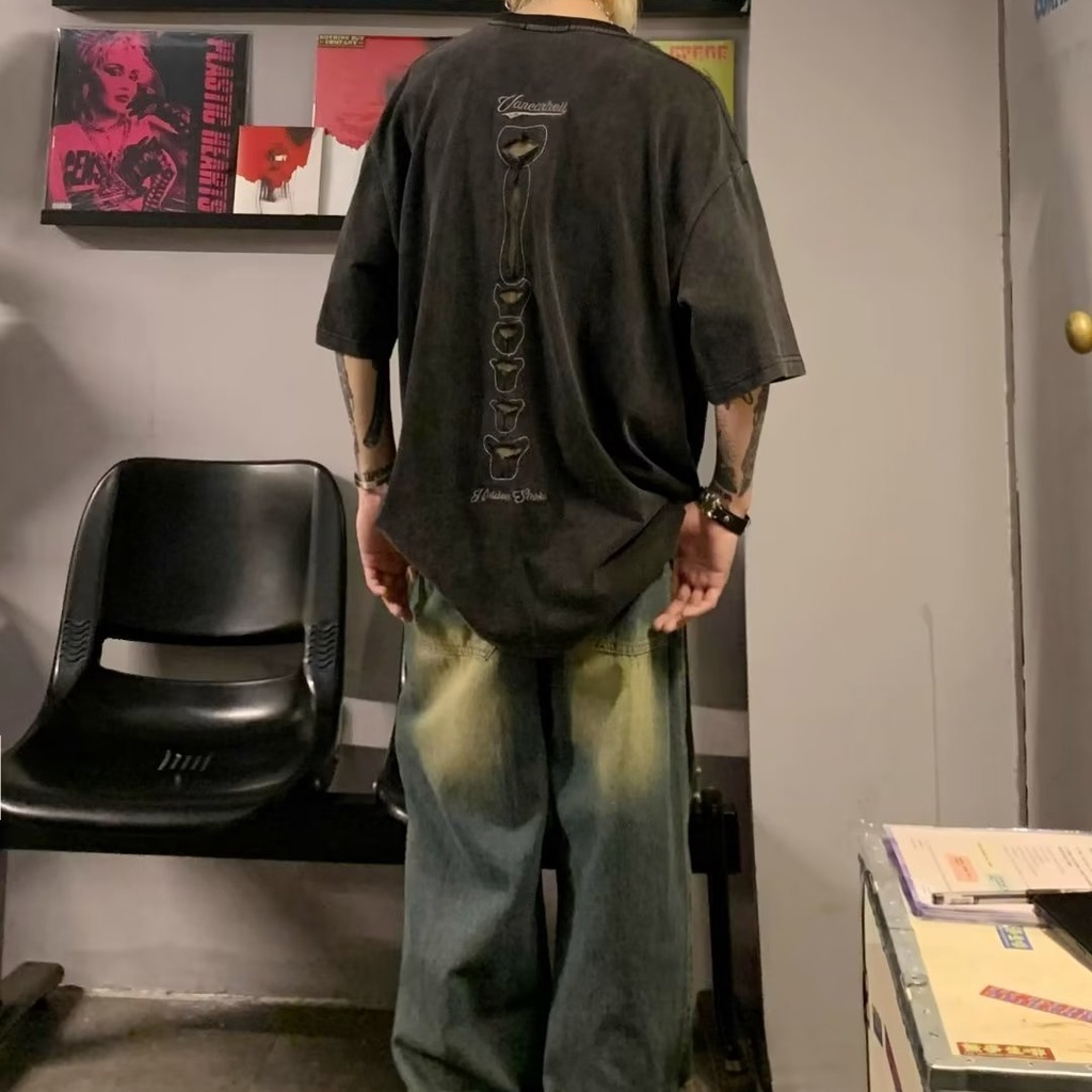 Áo Thun Ngắn Tay Phong Cách Đường Phố Cá Tính Cho Nam Nữ