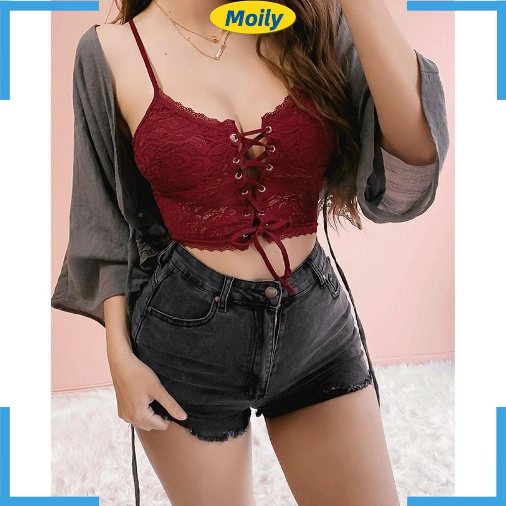 Moilyvn Áo Lót Corset Ren Rỗng Mới Lạ Có Dây Đeo Độc Đáo Cho Nữ